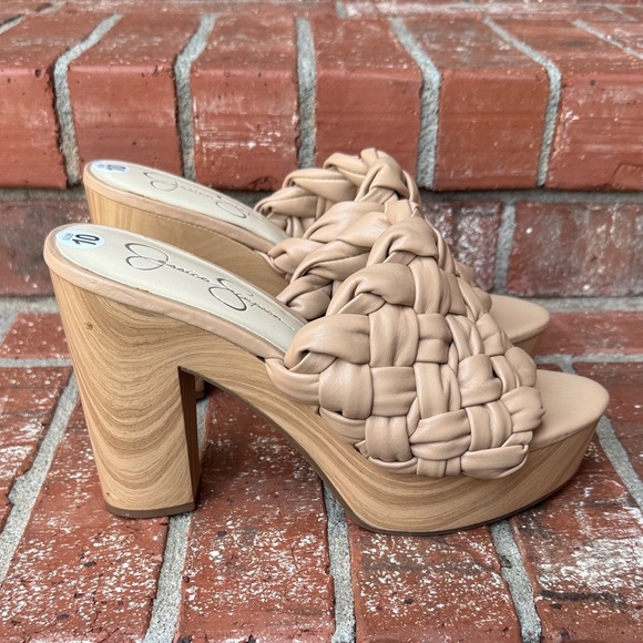 Jessica Simpson Supira Women’s Size 10 Beige Woven Platform Heels - Picture 1 of 7
